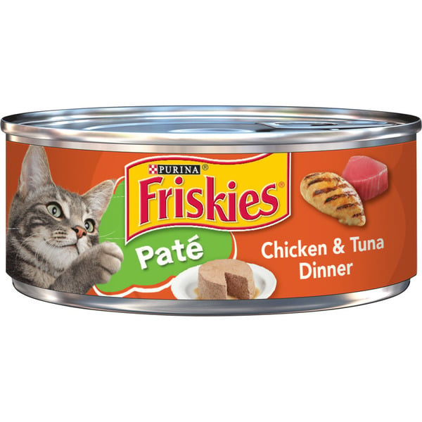 Cat Food & Care Purina Friskies Pate Wet Cat Food, Chicken & Tuna Dinner hero