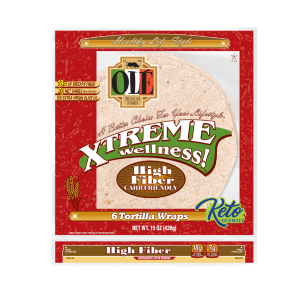 Tortillas & Flat Bread Ole Xtreme Wellness High Fiber 10" Flour Tortillas, Keto Friendly hero