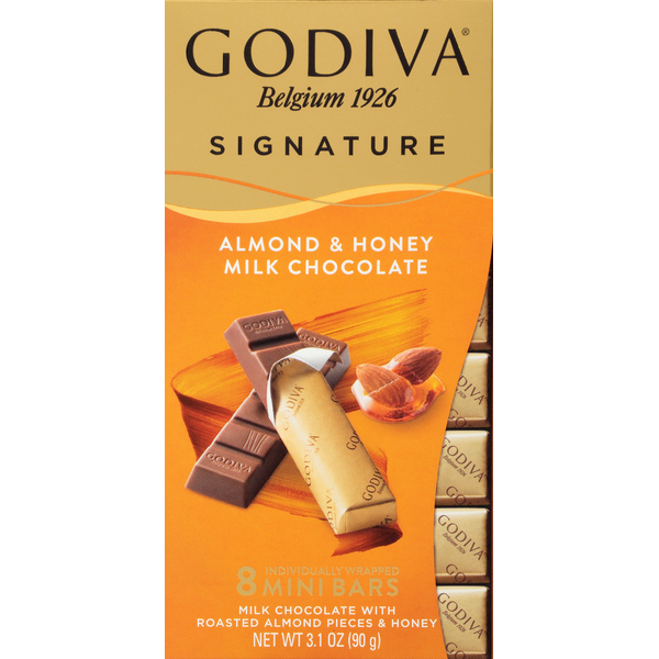 Candy & Chocolate GODIVA Milk Chocolate Bar, Almond & Honey, Mini hero