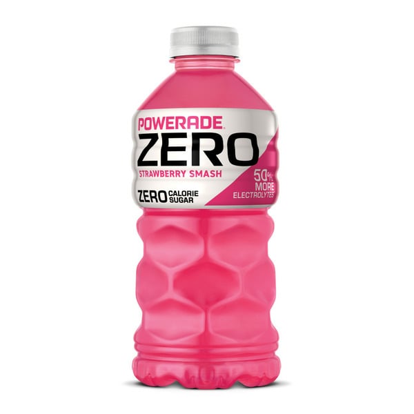 Energy & Sports Drinks POWERADE Electrolyte Enhanced Zero Sugar Strawberry Smash Sports Drink, Bottle hero