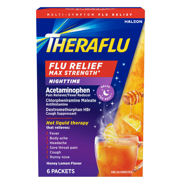 Cold, Flu & Allergy Theraflu Nighttime Flu Medicine for Flu Symptom Relief hero