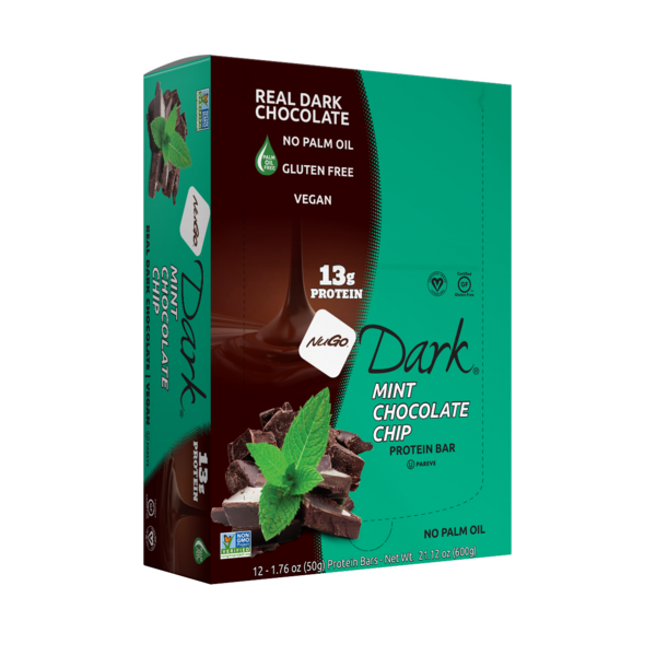 Energy & Granola Bars NuGo Dark Mint Chocolate Chip, Vegan, Gluten Free, Protein Bar hero