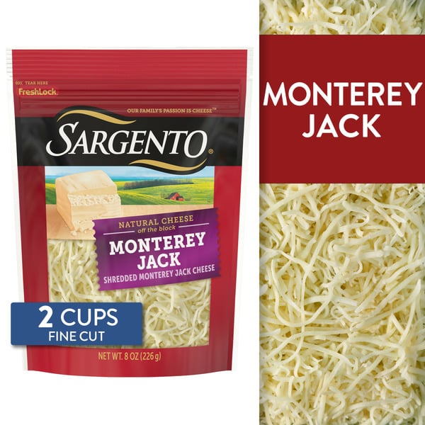 Cheese Sargento Shredded Monterey Jack Natural Cheese hero