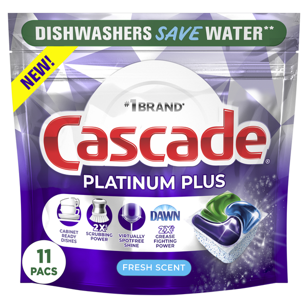 Dish Detergents Cascade Dishwasher Detergent Pods, Fresh hero