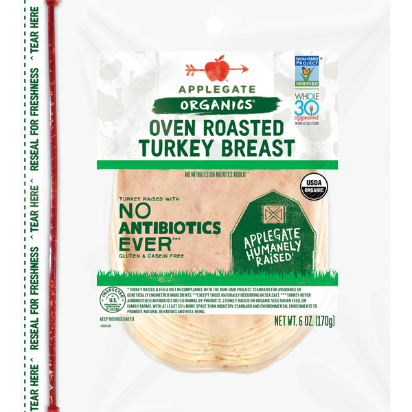 Deli Meats Applegate Organics Organic Oven Roasted Turkey Breast hero