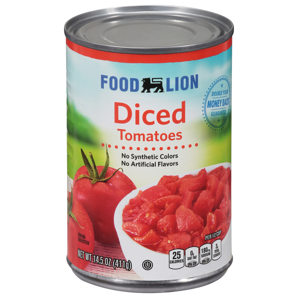 Canned & Jarred Vegetables Food Lion Tomatoes, Diced hero