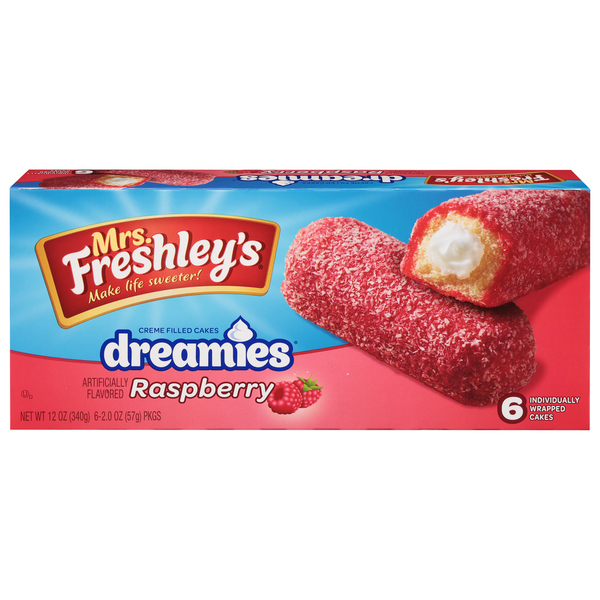 Cookies & Cakes Mrs. Freshley's Creme Filled Cakes Raspberry Dreamies hero