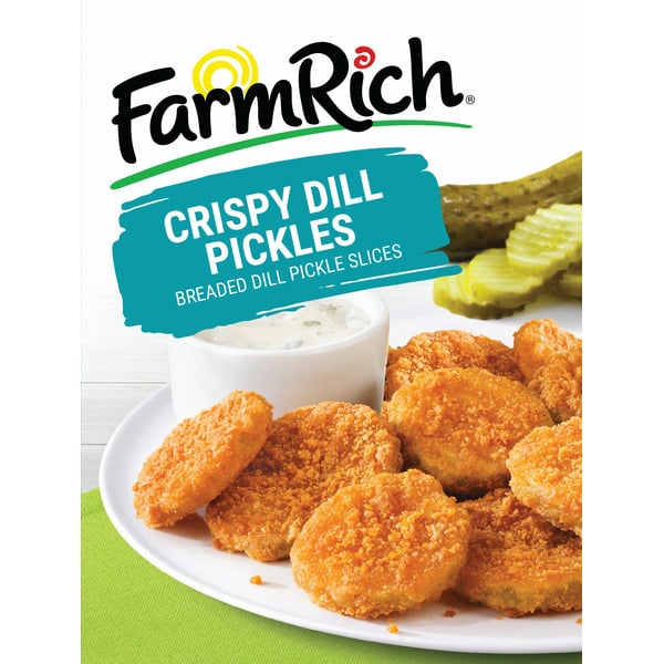 Frozen Appetizers & Sides Farm Rich Crispy Dill Pickle Slices with Lightly Seasoned Breading hero