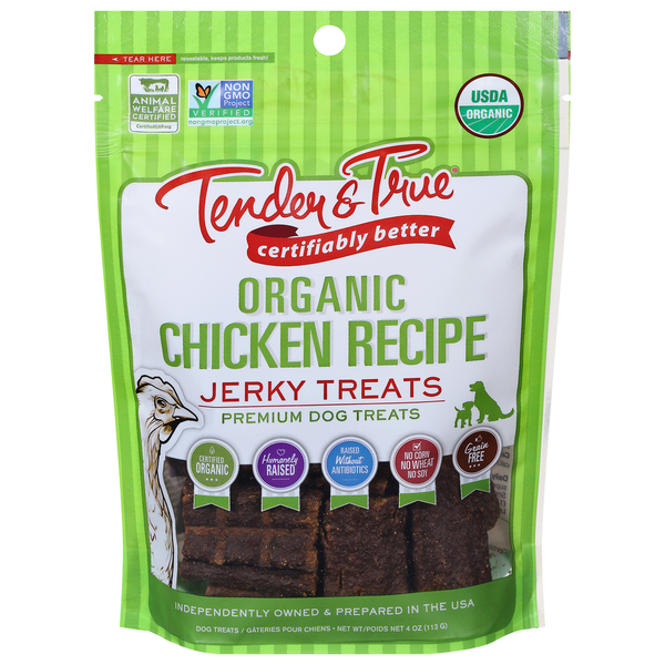 Dog Food & Care Tender & True Dog Treats, Premium, Organic Chicken Jerky hero