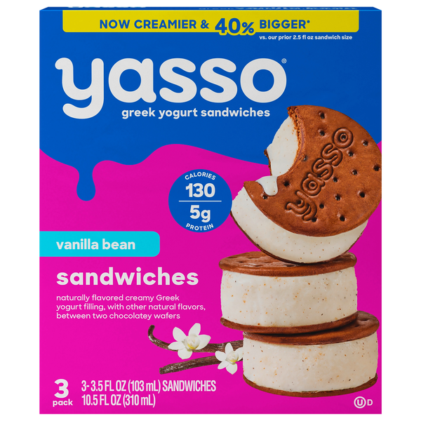 Yasso Greek Yogurt Sandwiches, Vanilla Bean hero