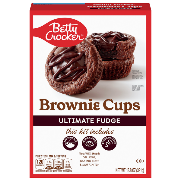 Doughs, Gelatins & Bake Mixes Betty Crocker Brownie Cups, Ultimate Fudge hero