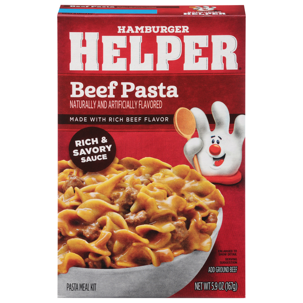 Instant Foods Hamburger Helper Beef Pasta, Rich Savory Sauce hero