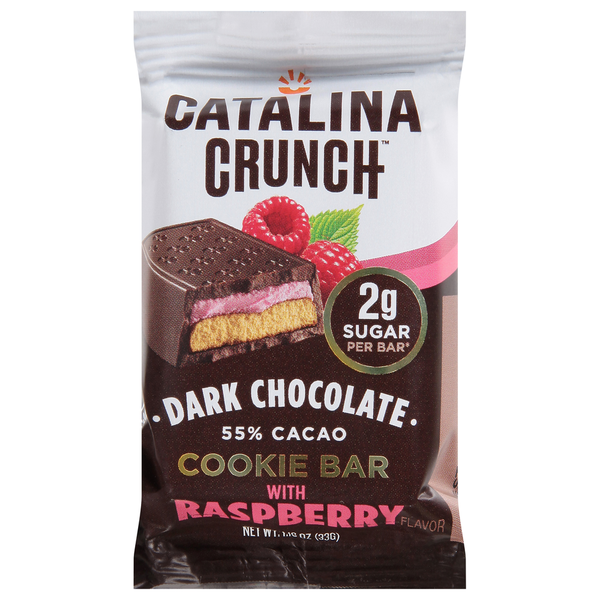 Bakery Desserts Catalina Crunch Cookie Bar, with Raspberry Flavor, Dark Chocolate, 55% Cacao hero