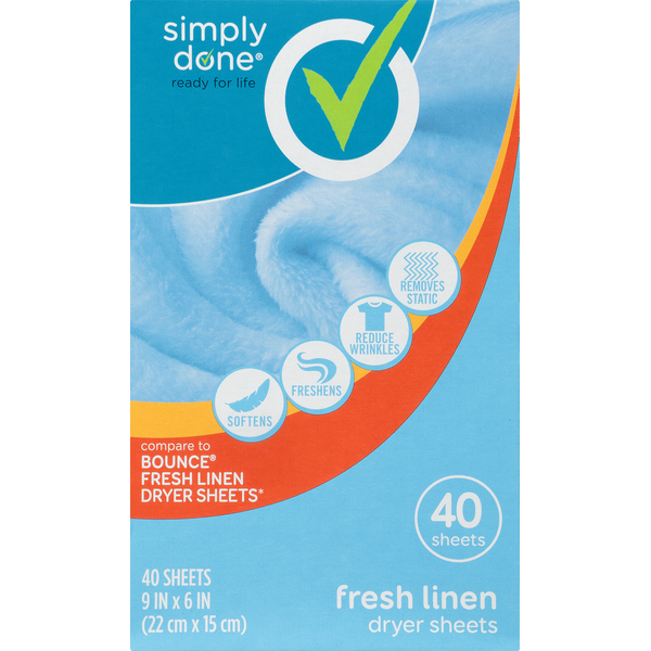 Laundry Simply Done Dryer Sheets, Fresh Linen hero