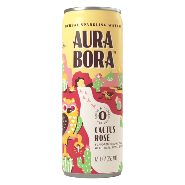 Water, Seltzer & Sparkling Water Aura Bora Cactus Rose, Herbal Sparkling Water hero