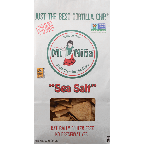 Chips & Pretzels Mi Nina Tortilla Chips, White Corn, Sea Salt hero