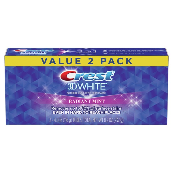 Oral Hygiene Crest Toothpaste, Fluoride Anticavity, Radiant Mint, Value 2 Pack hero