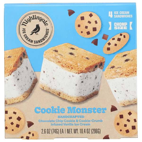 Ice Cream & Ice Chomp By Nightingale Cookie Monster Ice Cream Sandwich 4Pack hero