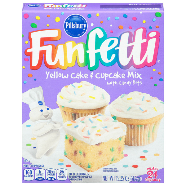 Doughs, Gelatins & Bake Mixes Pillsbury Funfetti Yellow Cake Mix With Candy Bits hero