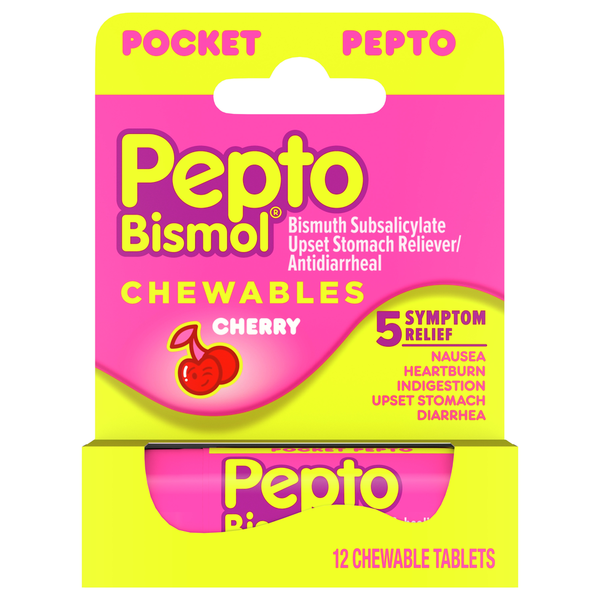 Digestion Pepto-Bismol Cherry Chewables, Upset Stomach Fast Relief hero