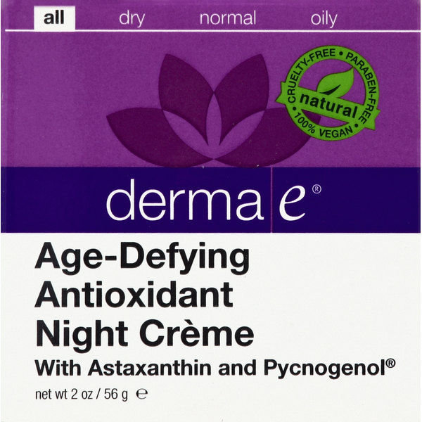 Facial Care DERMA E Night Creme, Age-Defying Antioxidant, All hero