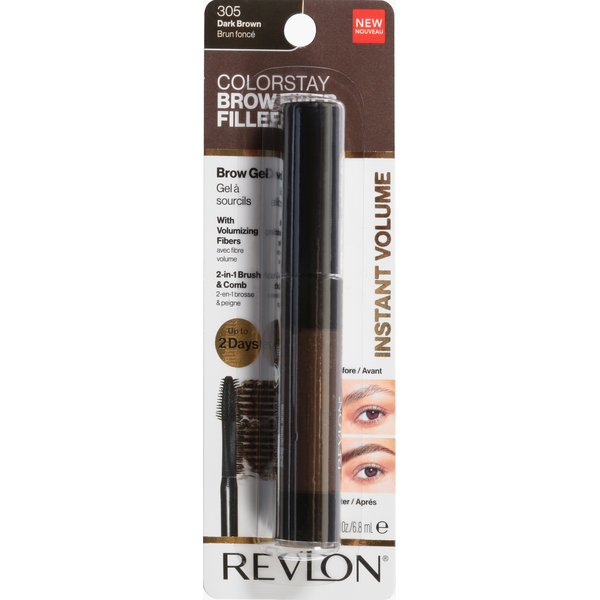 Makeup Revlon Brow Fiber Filler, Dark Brown 305 hero