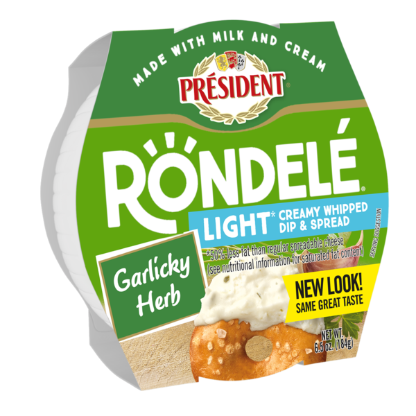 Spreads Rondelé President Creamy Whipped Dip & Spread Garlic Herb Light hero