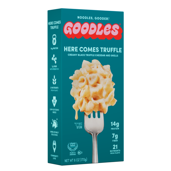 Goodles Here Comes Truffle, Creamy Black Truffle Cheddar Mac & Cheese hero