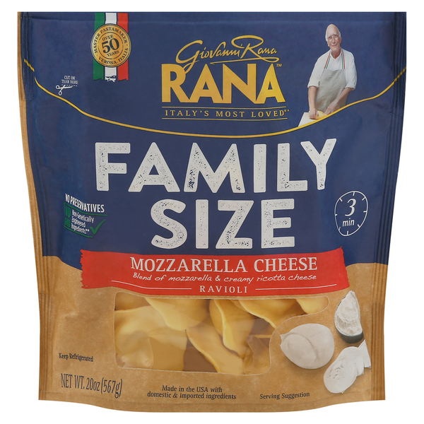 Fresh Pasta (Refrigerated) Rana Family Size Mozzarella Cheese Ravioli hero