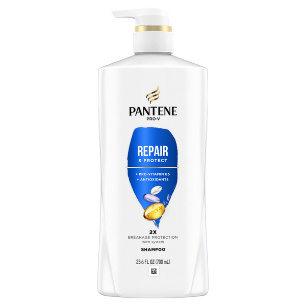 Hair Care Pantene Shampoo, Repair and Protect for Damaged Hair, Color Safe, with pump hero