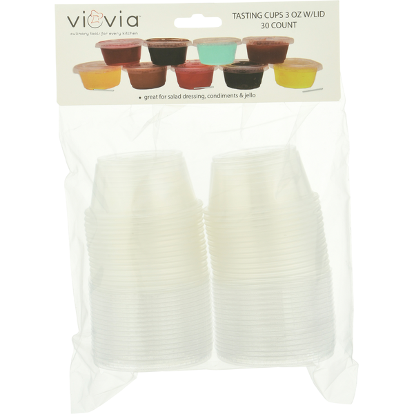 Plates, Bowls, Cups & Flatware Viovia Tasting Cups with Lid, 3 Ounce hero