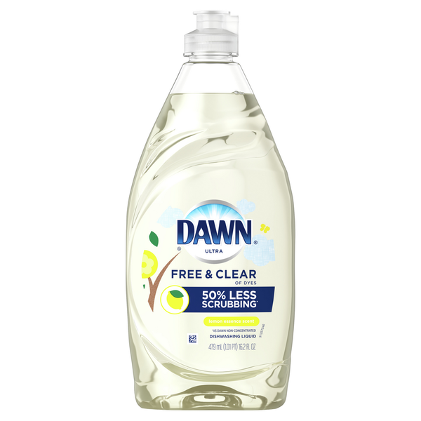 Dish Detergents Dawn Free & Clear Dishwashing Liquid Dish Soap, Lemon Essence hero