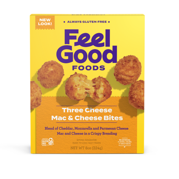 Frozen Appetizers & Sides Feel Good Foods Gluten Free, Mac & Cheese Bites, Three Cheese hero