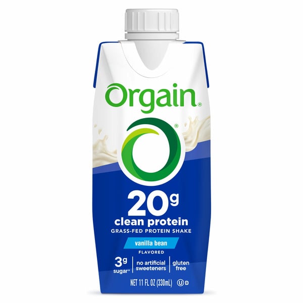 Refrigerated Orgain 20g Grass Fed Clean Protein Grass-Fed Shake - Vanilla Bean hero