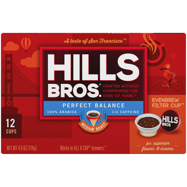 Coffee Hills Bros. Perfect Balance Medium Roast Coffee Single Serve Pods hero