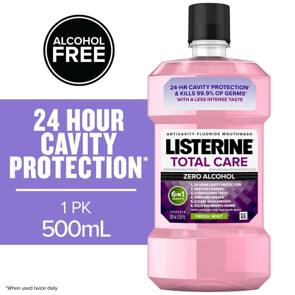 Oral Hygiene Listerine Total Care Zero Alcohol-Free Mouthwash, Fresh Mint hero