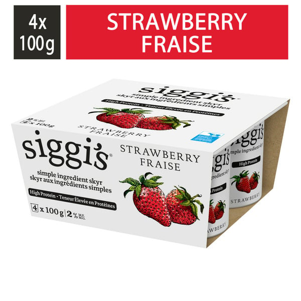 Siggi's Yogurt Strawberry 2%, 4 pack hero