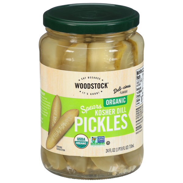 Pickled Goods & Olives WOODSTOCK Organic Kosher Dill Pickle Spears hero