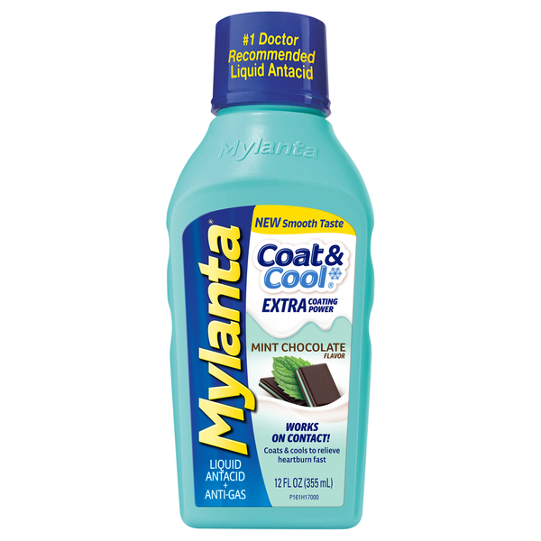 Digestion Mylanta Liquid Antacid + Anti-Gas, Coat & Cool, Mint Chocolate Flavor hero