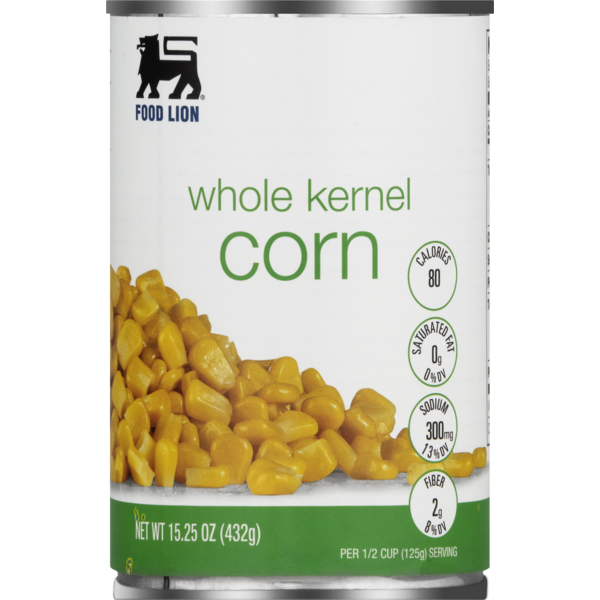 Canned & Jarred Vegetables Food Lion Corn, Whole Kernel, Can hero