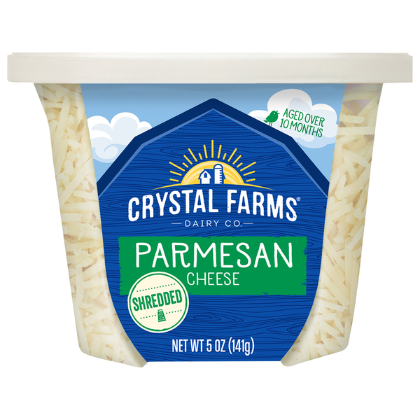 Packaged Cheese Crystal Farms Cheese, Parmesan, Shredded hero