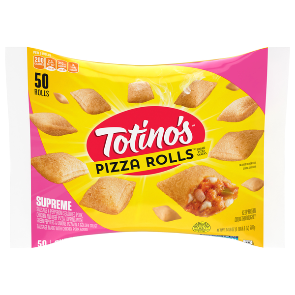 Frozen Appetizers & Sides Totino's Pizza Rolls, Supreme hero