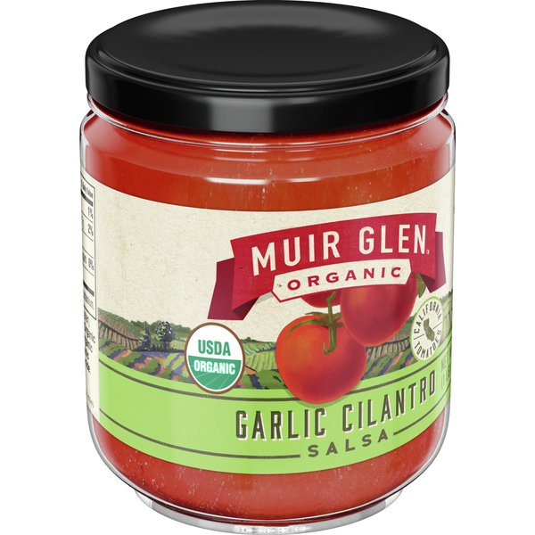 Dips Muir Glen Organic Garlic Cilantro Salsa Jar hero