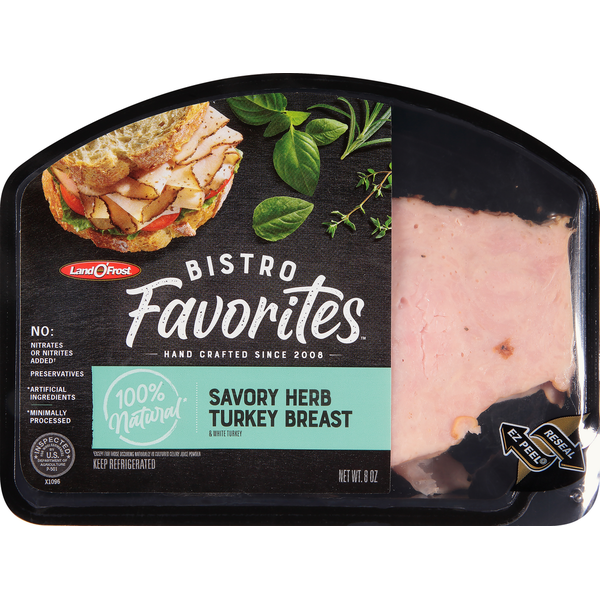 Prepared Meals Land O’Frost Turkey Breast, Savory Herb hero