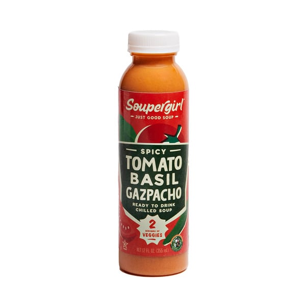 Soupergirl Spicy Tomato Basil Gazpacho Soup, Ready-to-Eat, No Added Sugar hero