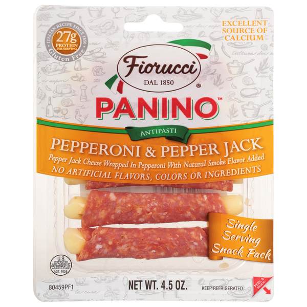 Deli Packaged Specialty Meat Fiorucci Antipasti, Pepperoni & Pepper Jack hero