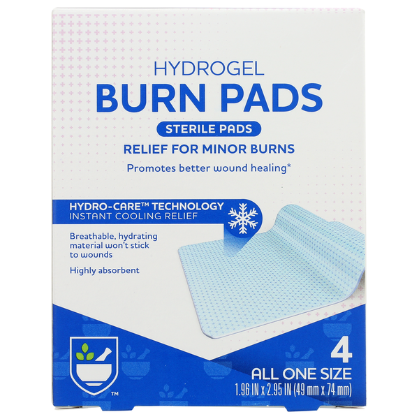 First Aid Rite Aid Hydrogel Burn Pads, 4 Count, All One Size hero