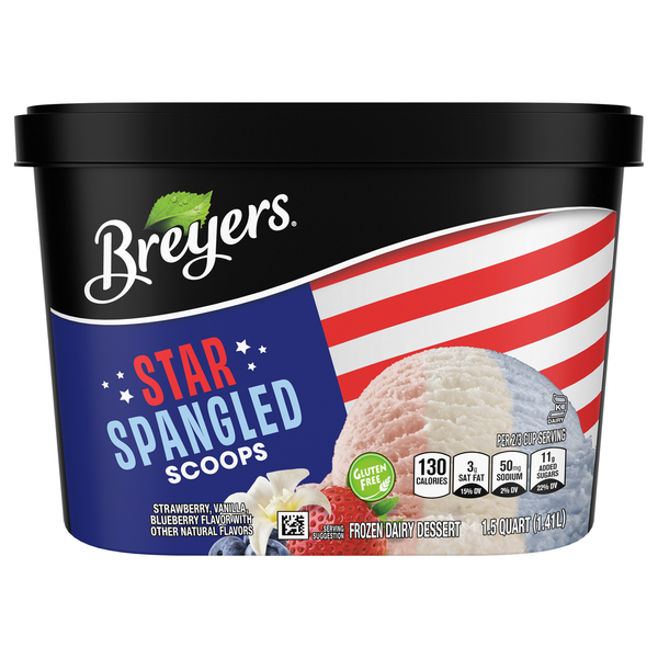 Breyers Frozen Dairy Dessert, Star Spangled, Scoops hero