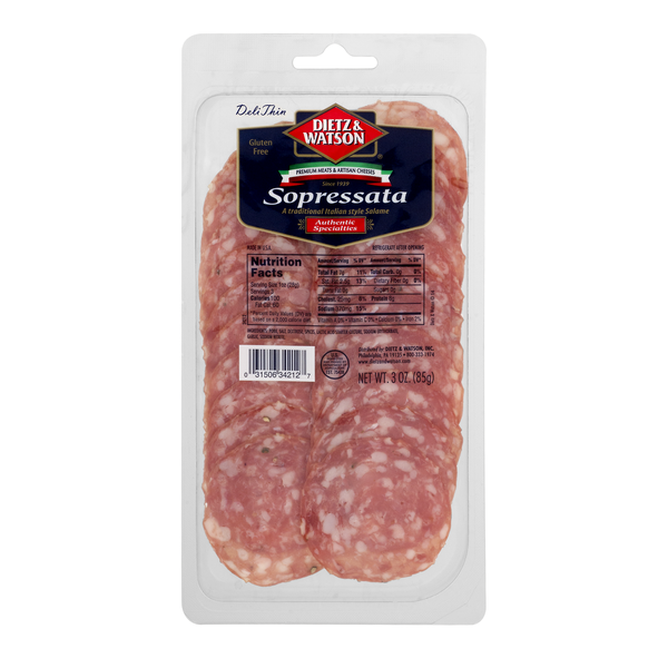 Lunch Meat Dietz & Watson Sopressata, Pre-Sliced hero