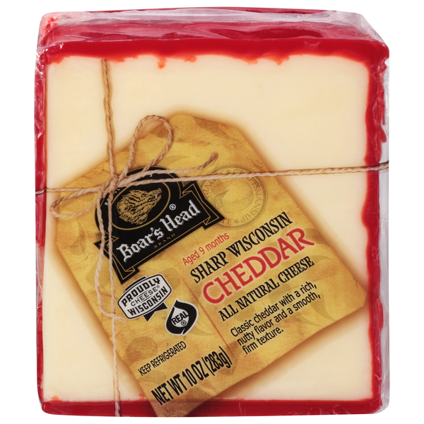 Packaged Cheese Boar's Head Pre-Cut Red Wax Cheddar hero